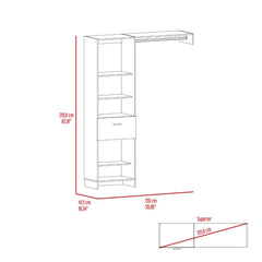 150 Closet System British, Bedroom, White
