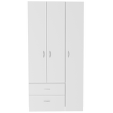 Three Door Armoire Clark, Bedroom, White