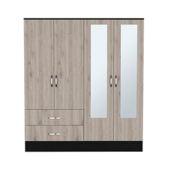 Armoire Ron, Bedroom, Black / Light Gray