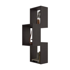 Wenge Wall-Mounted Geometric Shelf Unit