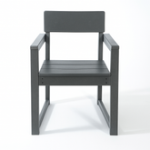 Grey HDPE outdoor & garden Armchairs with backres Modernist Designt chairs