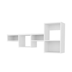 White Wall-Mounted Shelf Unit with 5 Shelf