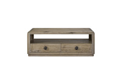 English Knotty Oak Drawer Cocktail Table
