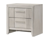 1pc Contemporary 2-Drawer Nightstand Mist White Finish Wooden Furniture