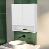 Gaviota Wall-Mounted Medicine Cabinet, Two Doors, Three Interior Shelves, Modern Bathroom Storage Unit, White