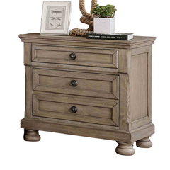 Transitional Style 1pc Nightstand Gray Finish Hidden Drawers USB Port Bun Feet Gray Finish Bedroom Furniture
