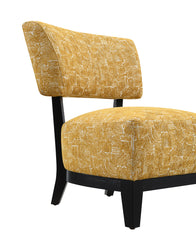 Contemporary Style 1pc Accent Chair Tapered Legs Armless Design Angled Back Yellow Finish Primary Living Room