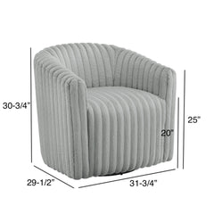 Alexa Ultra Plush Wide Cord-like Swivel Barrel Chair