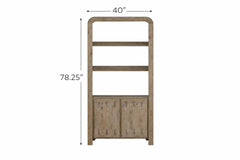 English Knotty Oak Bowtie Bookcase