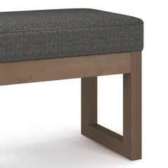 Milltown 27 inch Wide Solid Wood Footstool Small Ottoman Bench in Ebony