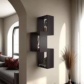Stormi Wall-Mounted Geometric Shelf Unit, Wenge