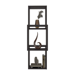 Stormi Wall-Mounted Geometric Shelf Unit, Wenge