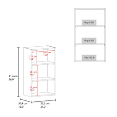 Guadalupe Wall Cabinet in Melamine with Open Storage, White