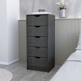 Dillon 5 Narrow Drawer Dresser, Tall Chest of Drawers