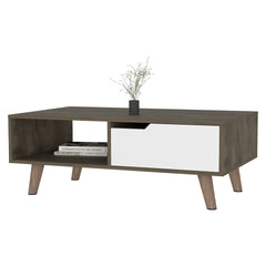 Hamburg Coffee Table 2.0 , One Open Shelf, One Drawer