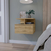 Augusta Floating Nightstand with 2-Tier Shelf and 1-Drawer