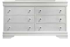 Blaze Modern Style 6- Drawer Dresser Made with Wood in White(Only Dresser) same as B009P286630 (CA inventory)