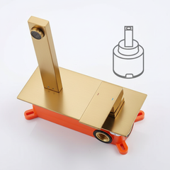 Wall Mount Faucet for Bathroom Sink or Bathtub, Single Handle2 Holes Brass Rough-in Valve Included, Brushed Gold