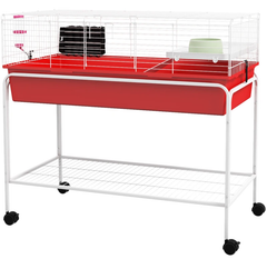 Two-Story Small Animal Cage Removable from Stand, 39" x 20.5" x 36.5", Red