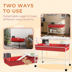 Two-Story Small Animal Cage Removable from Stand, 39" x 20.5" x 36.5", Red