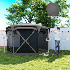 Adjustable Mesh Sidewalls Outdoor Tent,Pop Up Gazebo Screen Tent,with Removable Roof Cover, Roll-up Wind Panels