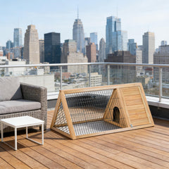 A-Frame Wooden Pet House,Small Animal Cage Rabbit Hutch