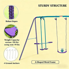 Outdoor Swing Set,Metal Swing Set