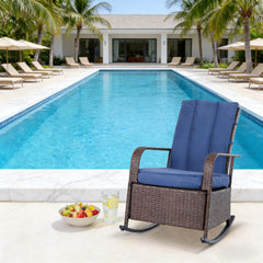 Soft Rocker Chair,Outdoor Rocking Rattan Recliner