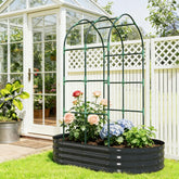 Outdoor Raised Garden Bed,Flower Boxs,Arched Trellis Plant Boxs