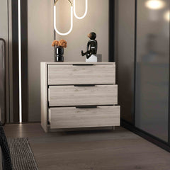 Dresser 27"H, 3 Drawers Dresser, Superior Top, Light Gray