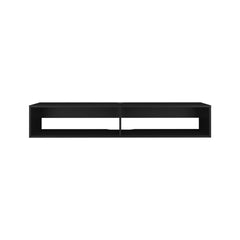 TV Stand 10.4" H, with 2 Shelves, Black