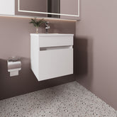 Bathroom Vanity with Sink, 1 Door, White