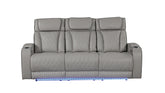 Fortuner Modern Style Upholstery Recliner Sofa Made with Wood & Massage Function Included-Gray same asG150109098 (NJ inventory)