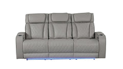 Fortuner Modern Style Upholstery Recliner Sofa Made with Wood & Massage Function Included-Gray same asG150109098 (NJ inventory)