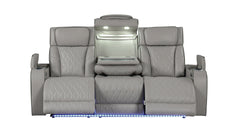 Fortuner Modern Style Upholstery Recliner Sofa Made with Wood & Massage Function Included-Gray same asG150109098 (NJ inventory)