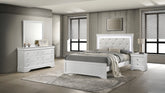 Blaze Upholstered Modern Style 4 Pc Queen Bedroom Set with LED Headboard Made with Wood in White(CA WAREHOUSE)