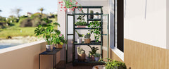 TOPMAX 62inch Height Wood Large Greenhouse Balcony Portable Cold Frame with Wheels and Adjustable Shelves for Outdoor Indoor Use, Forest Green