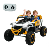 Ride on Models Truck Car 12V Kids Electric Vehicles, Remote Control, Front & Rear Shock Suspension, 2 Seater UTV, Flashlights and a built-in music player, For Age 3-6 Years Old (White)