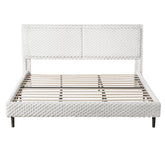 Simple Modern White Plush Soft Bed Comfortable Backrest Bedroom Bed,King