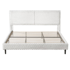 Simple Modern White Plush Soft Bed Comfortable Backrest Bedroom Bed,King
