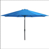 11 Feet Blue Solar LED Patio Umbrella with Crank Lift , Tilt * 8 Ribs, UV-Resistant Canopy for Pool, Backyard & Patio (Without base)