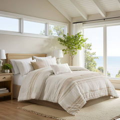 6-Piece Cal King Cotton Jacquard Oversized Comforter Set