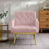 PINK velvet armchair with metal legs