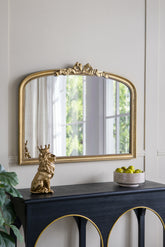 40.2" x 29.9" Baroque Style Gold Arch Mirror