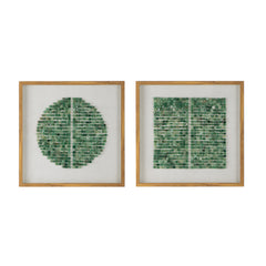 23.5" x 23.5" Elos Stone Shadow Boxes Wall Art, Set of 2