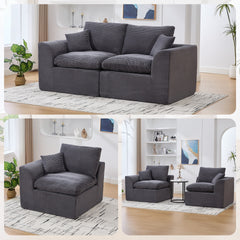 UNITED WE WIN Modular Sectional Sofa Cloud Couch,Comfy Cloud Modern Sofa,2 Seater with Cushion Covers Removable Furniture for Living Room Bedroom Apartments Dorms,No Assembly Required