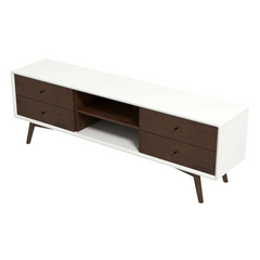 Caroline Walnut White TV Stand Up To 72" for Living Room Decor