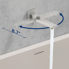Male NPT Folding Bathtub Shower Faucet, Rain Shower Head System with Bath Tub Faucet Set and Handheld for Bathroom, Brushed Nickel 3 Function Tub Shower Rough-in Valve and Diverter