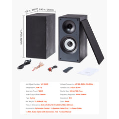 Active Powered Bookshelf Studio Monitor Speakers 25W x2 Bluetooth Coaxial Stereo