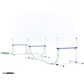 PawHut 3 Piece Dog Agility Training Equipment Set, Dog Agility Set with Adjustable Height Hurdles, Spray Water Tube, Whistle, Carry Bag, White